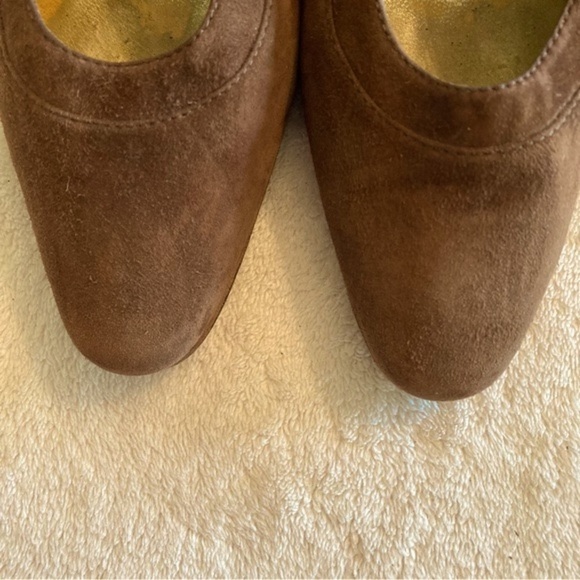Vintage ESCADA Brown Suede Heels - Picture 7 of 16